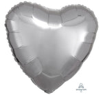 18IN METALLIC SILVER HEART FOIL