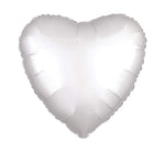 18IN SATIN LUXE WHITE SATIN HEART FOIL