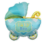 35IN BABY BOY CARRIAGE JUMBO FOIL BALLOON