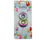 6CM RAINBOW BALLOON SHAPED NUMERAL 8 CANDLE