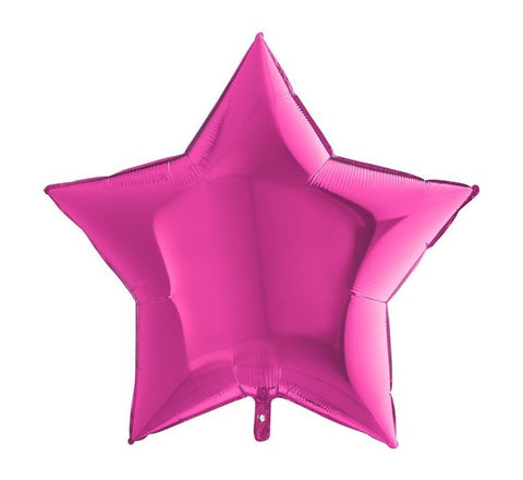 36IN MAGENTA STAR FOIL BALLOON