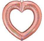 41IN GLITTER ROSE GOLD LINKY HEART FOIL BALLOON