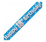 9FT 18TH BIRTHDAY BLUE BANNER