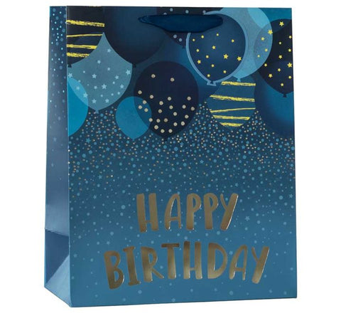 BIRTHDAY BALLONS BLUE LARGE GIFTBAG