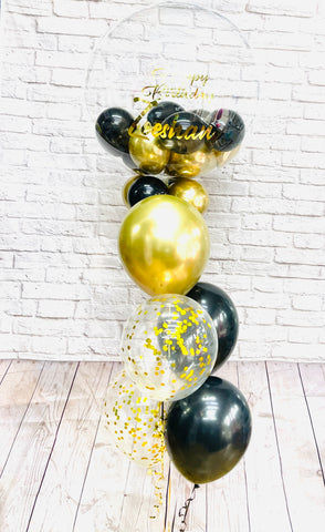 Personaosed Black and Gold Balloons