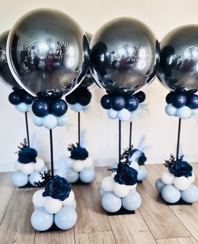 Personalised Black and White Balloons Stacks