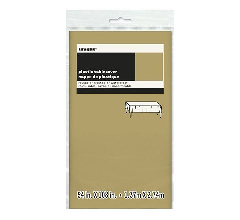 GOLD PLASTIC TABLECOVER (COMPACT PACKAGING)