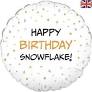 HBD SNOW FLAKE 18" FOIL BALLOON