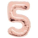 Rose Gold Number 5 Balloon - 34" Foil