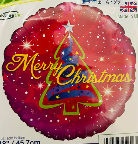 MERRY CHRISTMAS 18" FOIL BALLOON