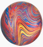 RED BLUE AND GOLD MARBLE ORBZ