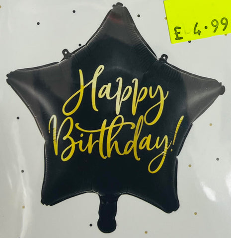 HAPPYBIRTHDAY BLACK 18" FOIL BALLOON