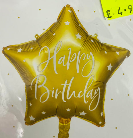 GOLD HAPPY BIRTHDAY 18" FOIL BALLOON