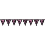 21st Pink Celebration Foil Bunting