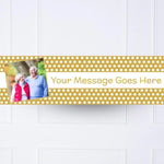 Gold Polka Personalised Party Banner