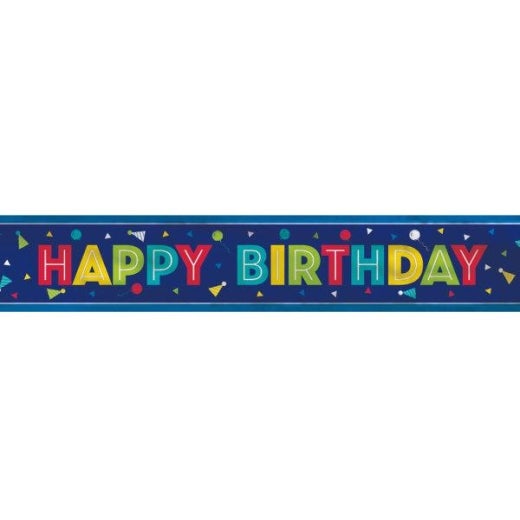 Happy Birthday Blue Banner – London Balloon Shop