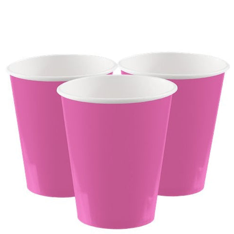 Hot Pink Paper Party Cups - 266ml